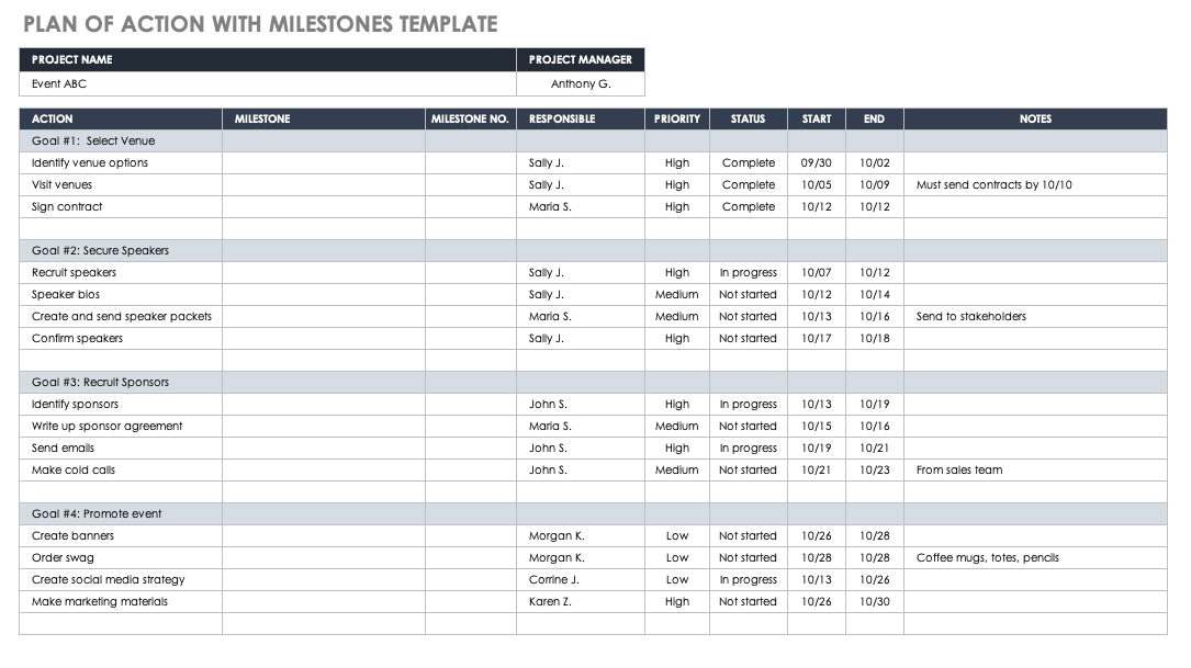 Plan of Action with Milestones Template