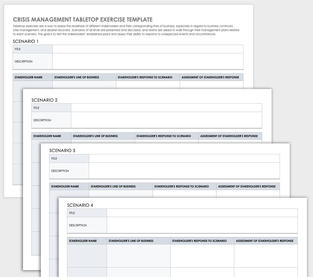 Crisis Management Tabletop Exercise Template 