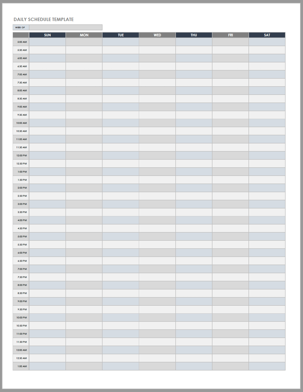 Daily Schedule Template