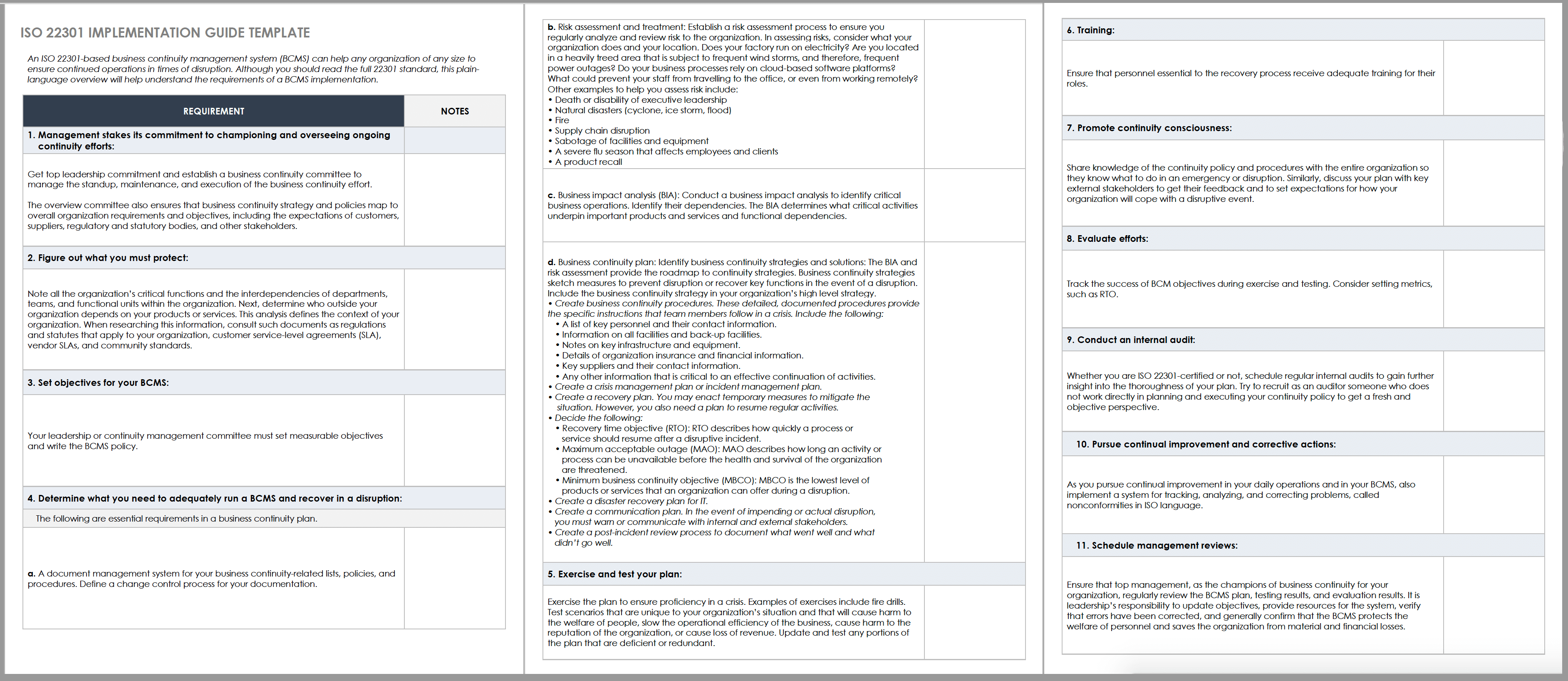 ISO 22301 Implementation Guide Template