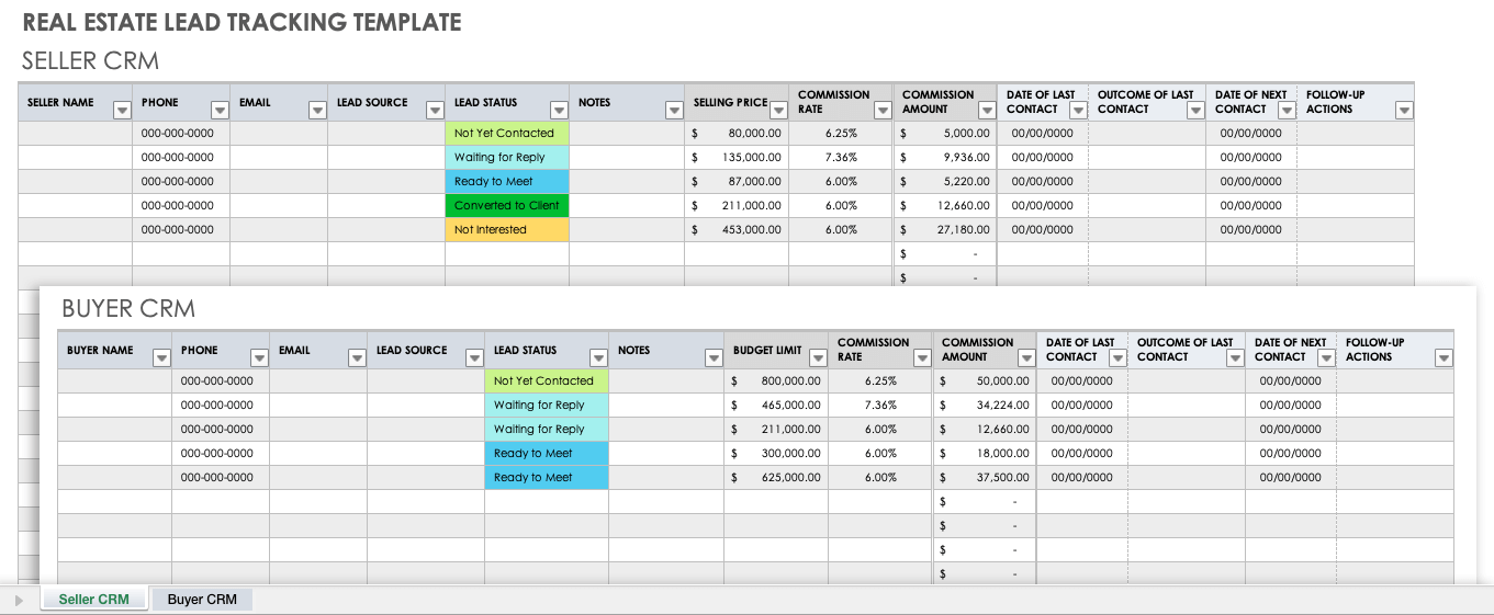 Real Estate Lead Tracking Template