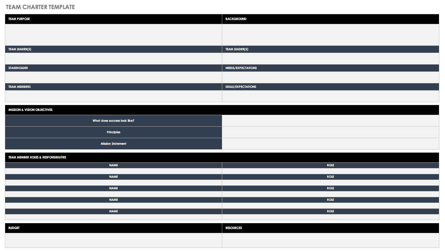 team Charter Template