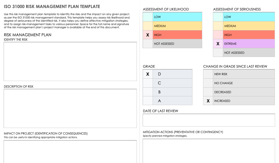 ISO 31000 Risk Management Plan Template