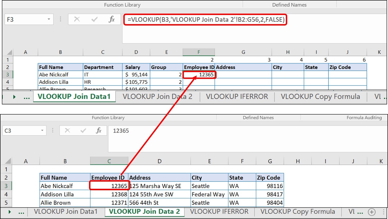 Vlookup Employee ID 2