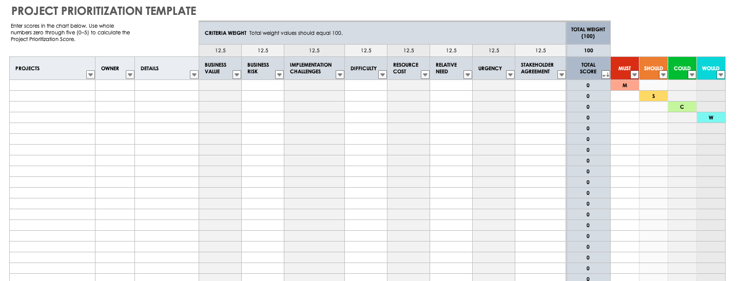 Project Prioritization Template