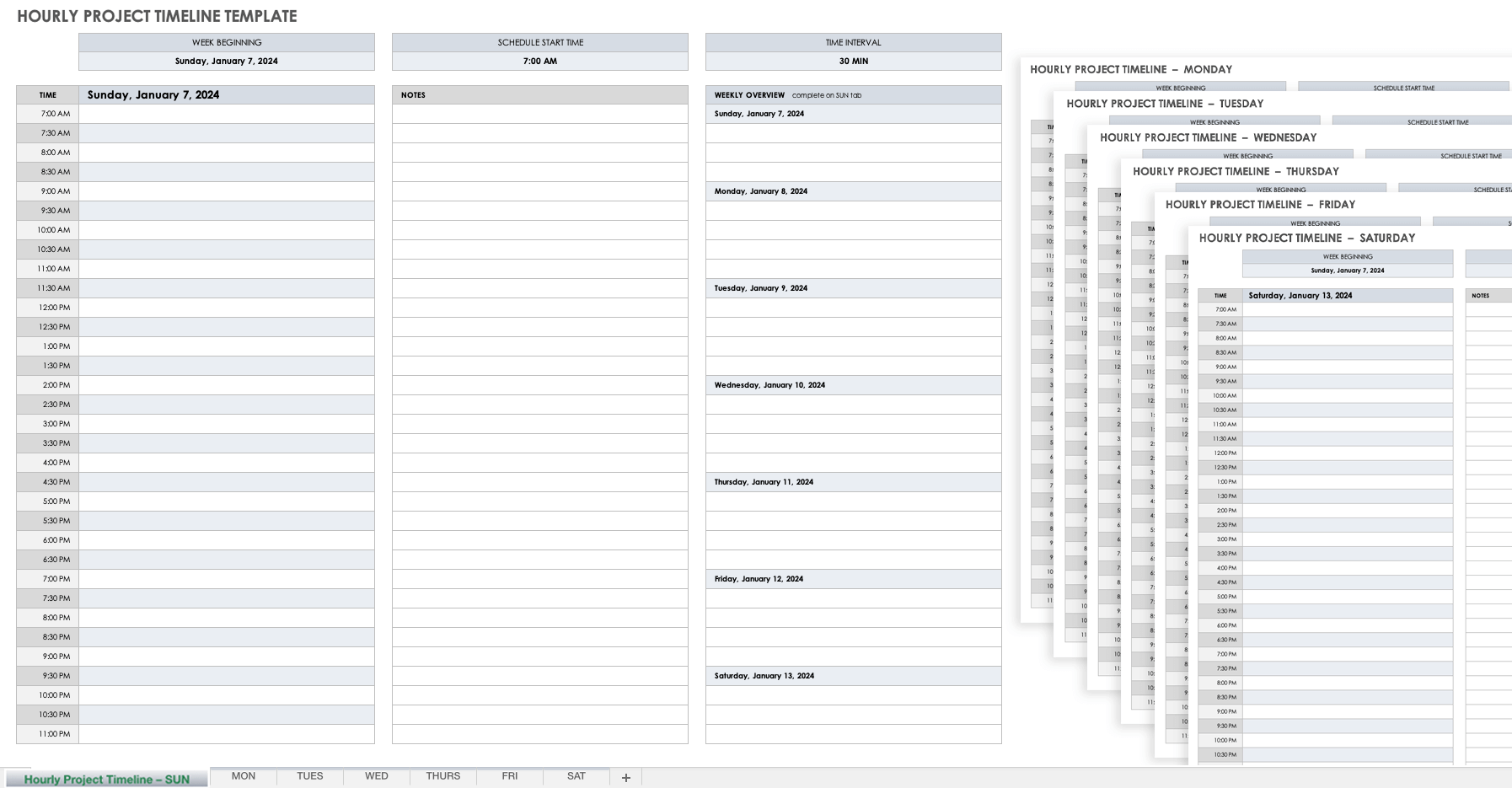 Hourly Project Timeline Template Excel