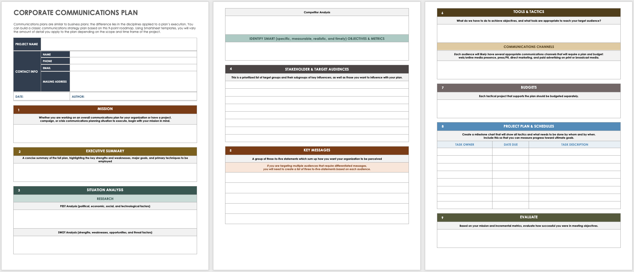 Corporate Communications Plan Template