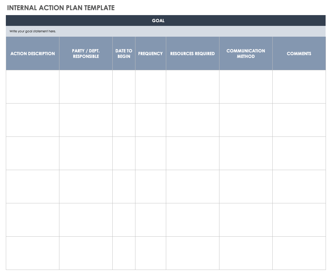 Internal Action Plan Template