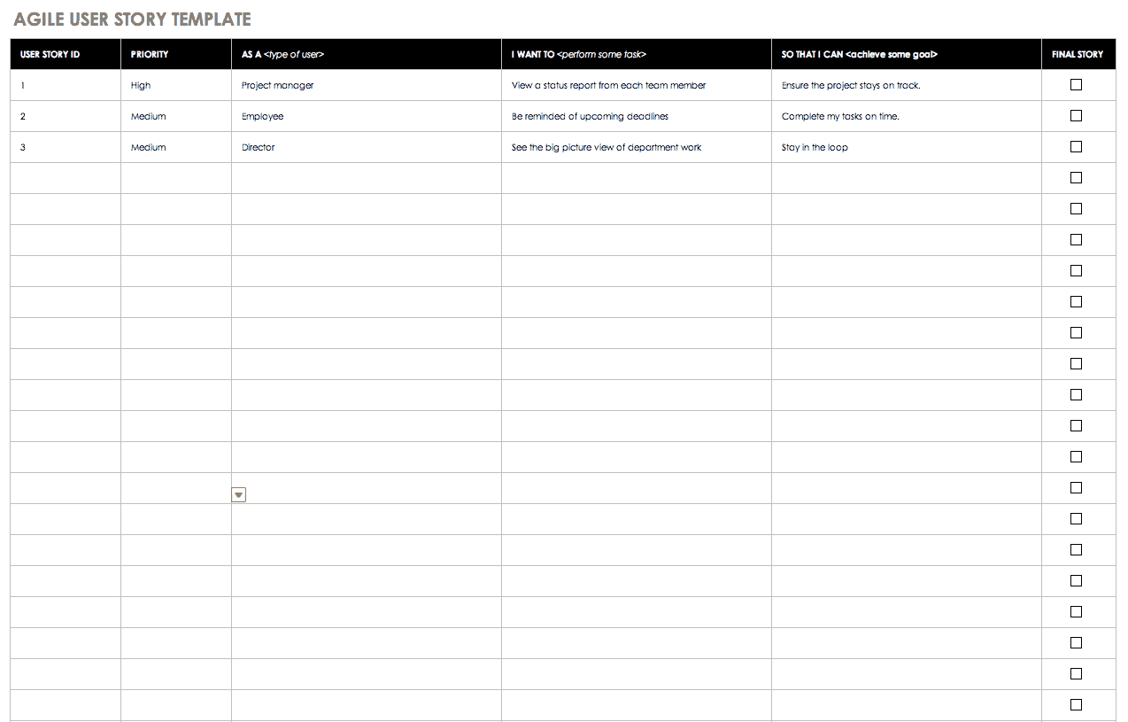 Agile User Story Template