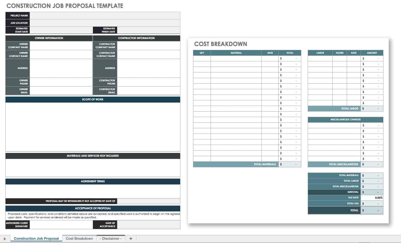 Construction Job Proposal Template