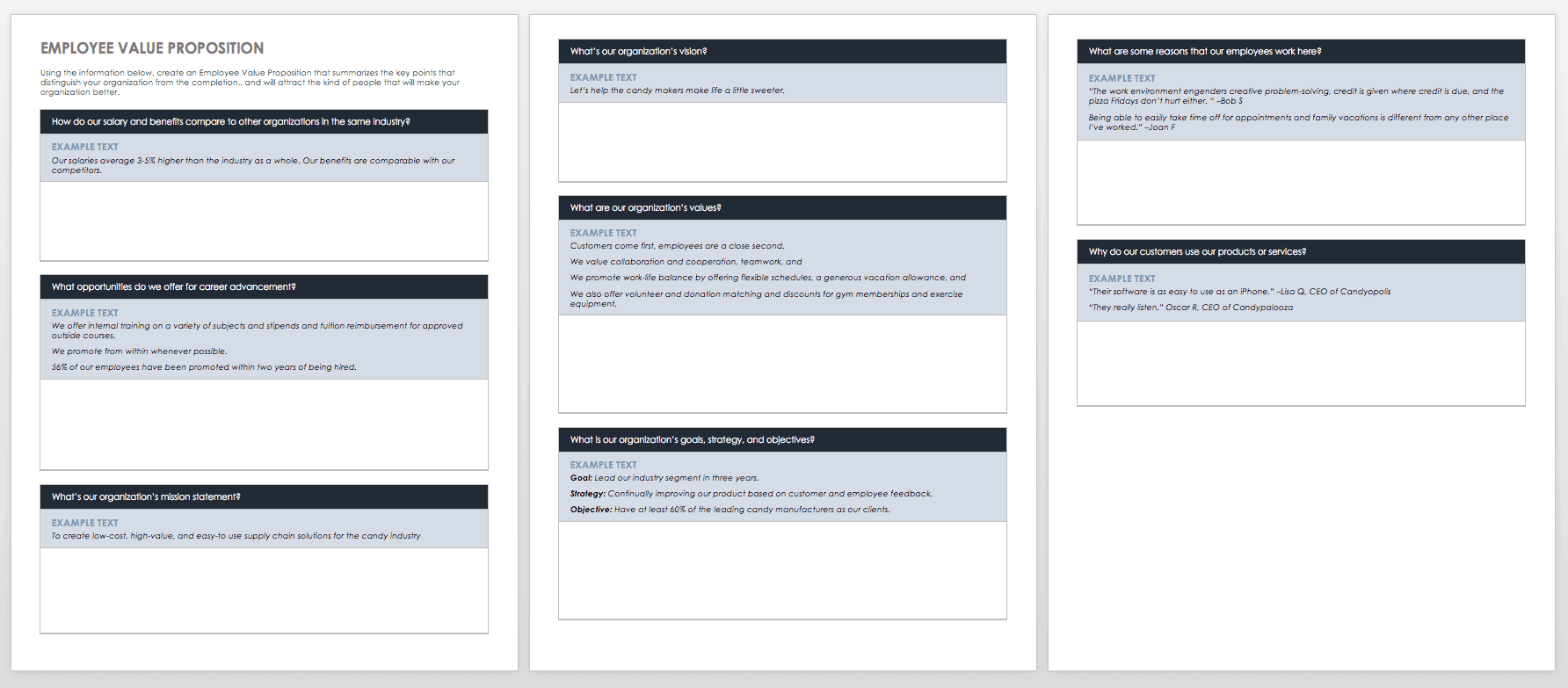 Employee Value Proposition Template