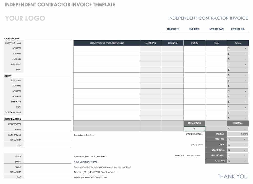 Independent Contractor Invoice Template