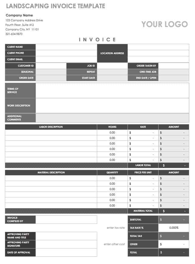 Landscaping Invoice Template