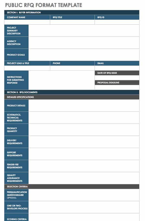 Public RFQ Format Template