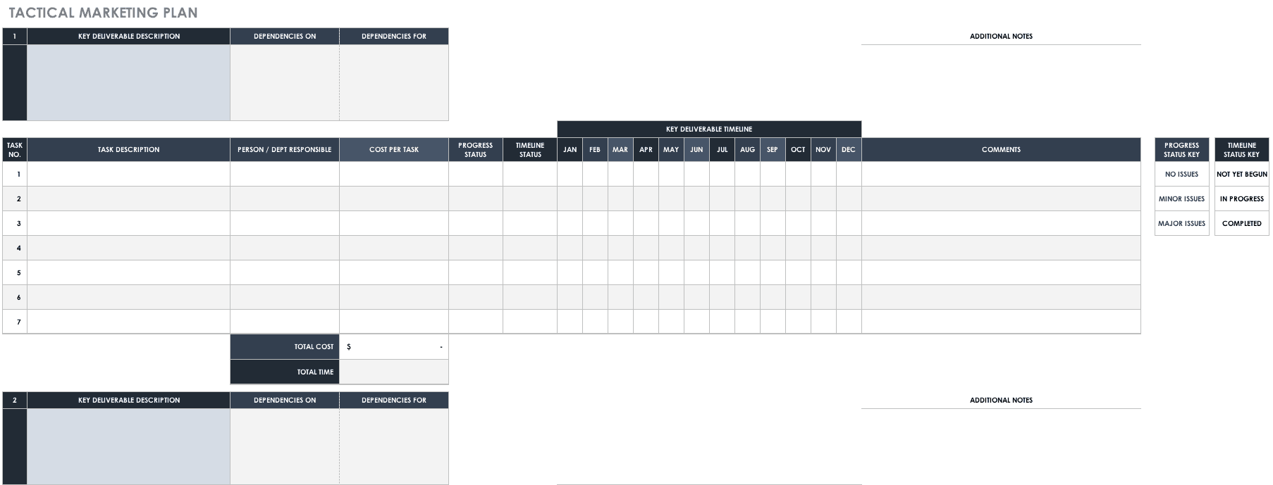 Tactical Marketing Plan Template