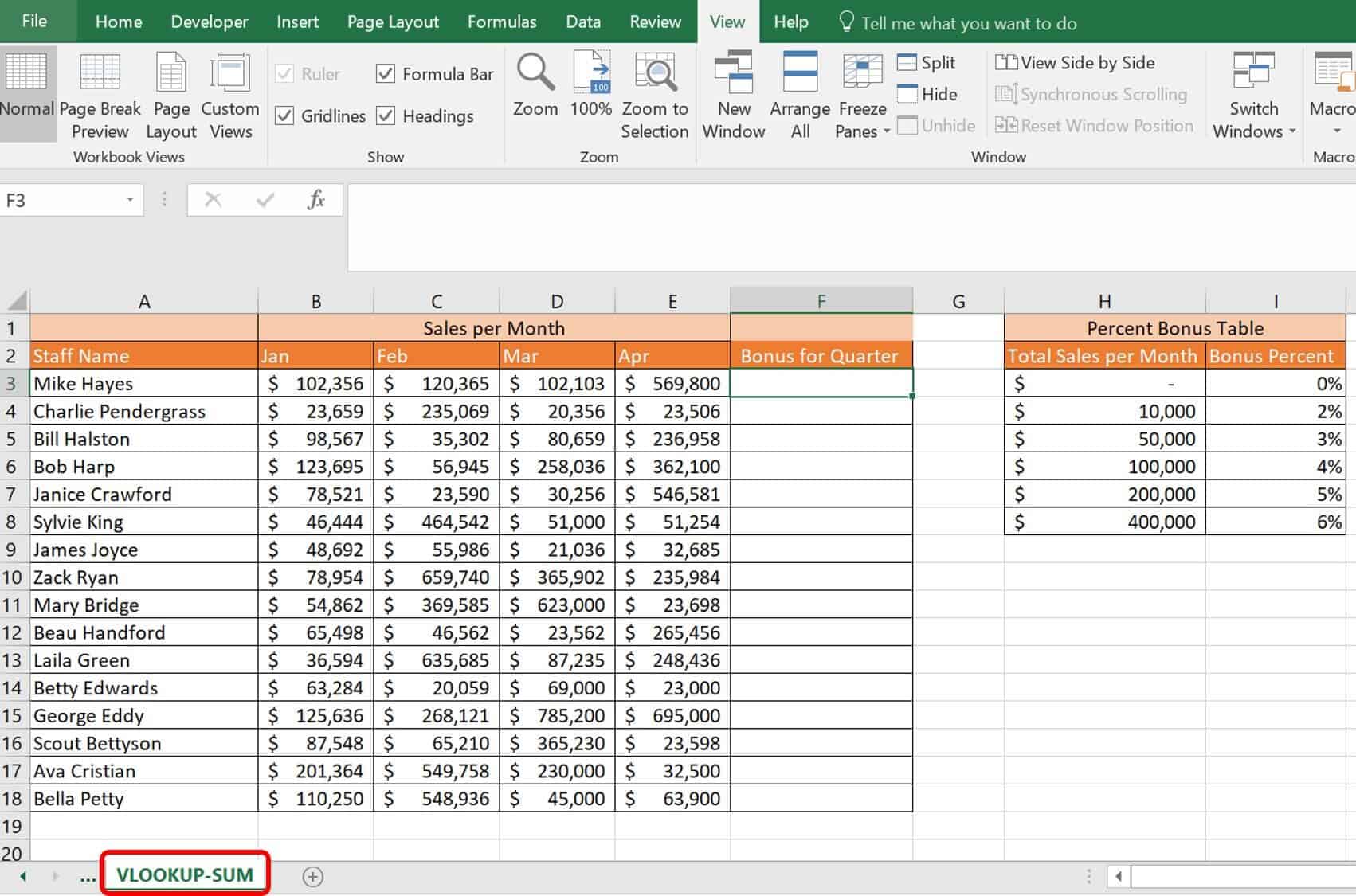 Vlookup multiple SUM