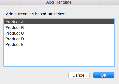 Add a linear trendline in Excel