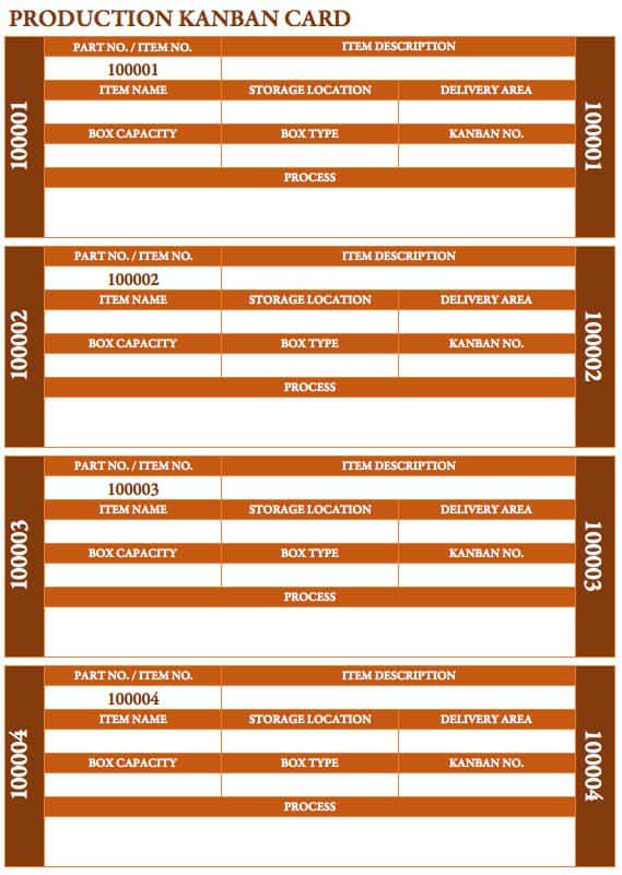 Production Kanban Card Template